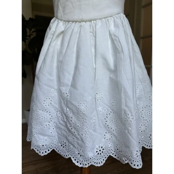 ZARA White Eyelet Embroidered Sleeveless Dress Size M NWT Summer Casual Cotton - Picture 2 of 9